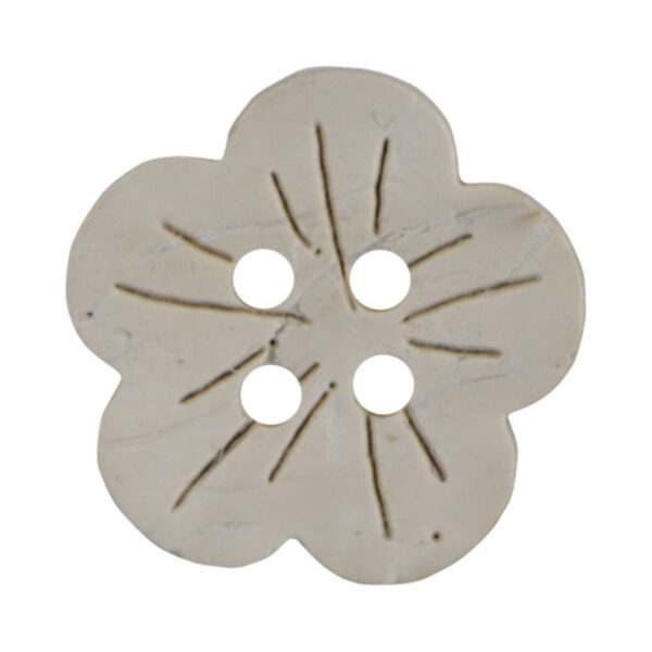Beige Small Flower Natural Coconut Shell Buttons for Baby Clothing 50pcs - Lots of Buttons
