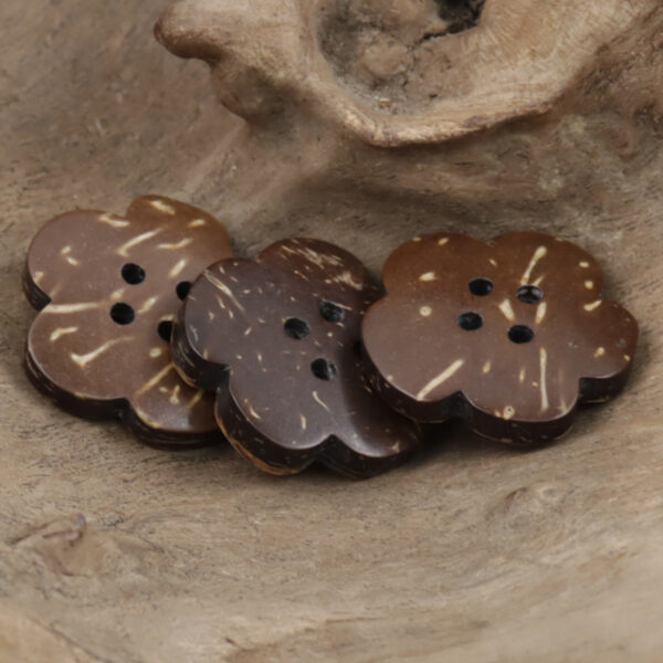 Natural Coconut Cute Flower Children Flat Buttons,20pcs