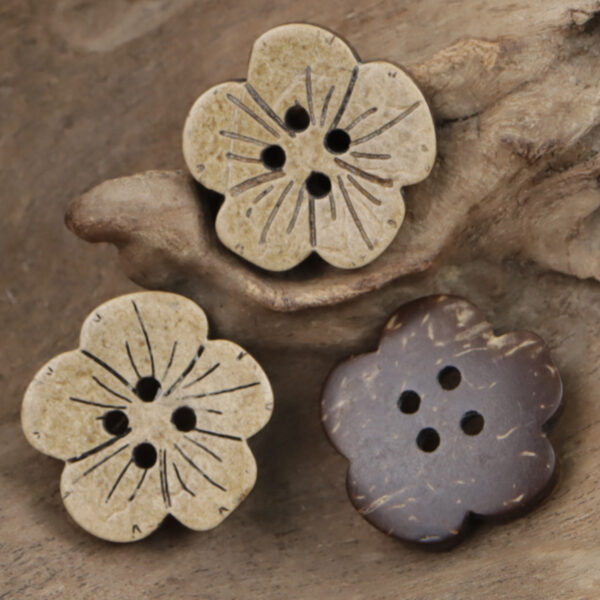 Natural Coconut Cute Flower Children Flat Buttons,20pcs