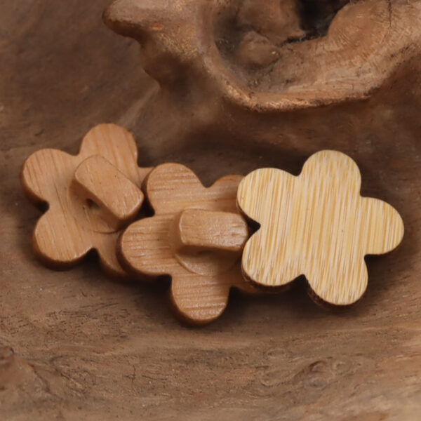 Plum Blossom-Shaped Natural Bamboo Buttons 10PCS
