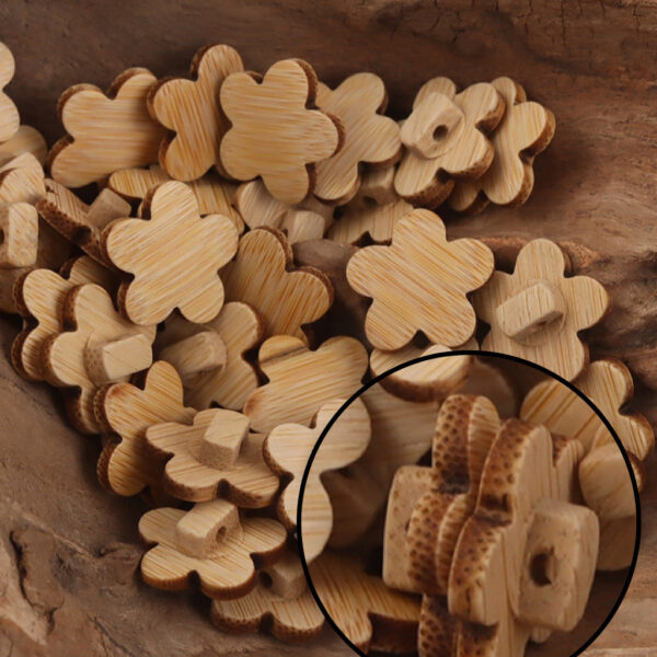 Plum Blossom-Shaped Natural Bamboo Buttons 10PCS