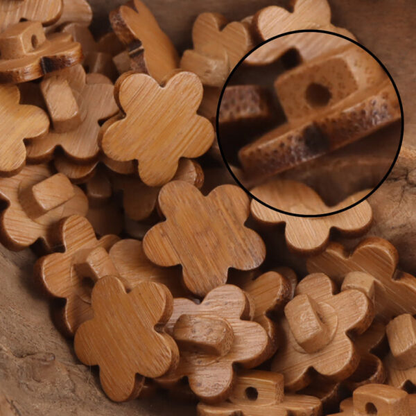 Plum Blossom-Shaped Natural Bamboo Buttons 10PCS