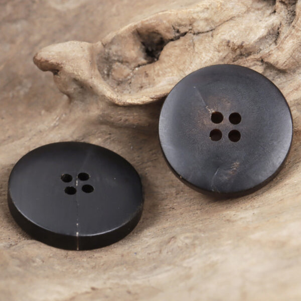 Matte Black Coffee-Colored Natural Horn Buttons for Winter Suits Pants 10pcs - Image 2