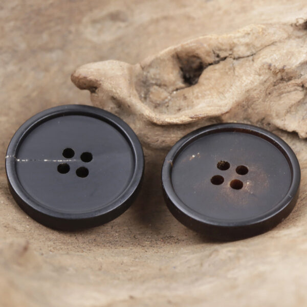 Matte Black Coffee-Colored Natural Horn Buttons for Winter Suits Pants 10pcs - Image 3