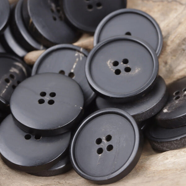 Matte Black Coffee-Colored Natural Horn Buttons for Winter Suits Pants 10pcs - Image 4
