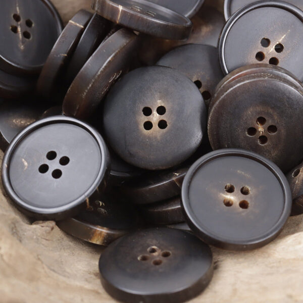 Matte Black Coffee-Colored Natural Horn Buttons for Winter Suits Pants 10pcs - Image 5