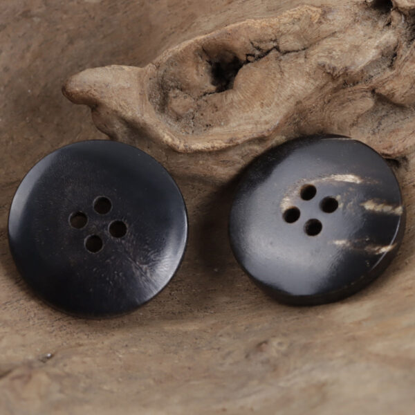Natural Black Real Horn Buttons for Luxurious Winter Suits 10pcs - Image 2