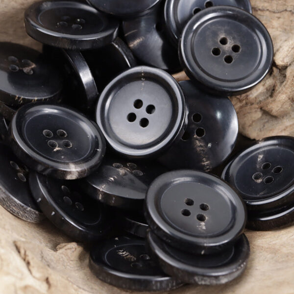 Natural Black Real Horn Buttons for Luxurious Winter Suits 10pcs - Image 3