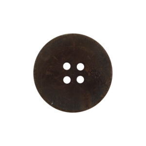 Vintage Burnt Yellowish Black Double-Sided Flat Real Horn Buttons 10pcs 