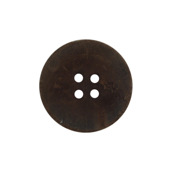 Vintage Burnt Yellowish Black Double-Sided Flat Real Horn Buttons 10pcs