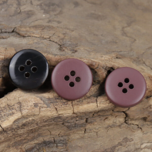 Frosted Purple-Red Real Horn Buttons for Winter Jackets 10pcs - Image 2