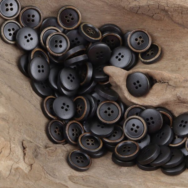 11.5mm Burnt Natural Bovine Bone Buttons for Spring Linen Shirts 10pcs - Image 6