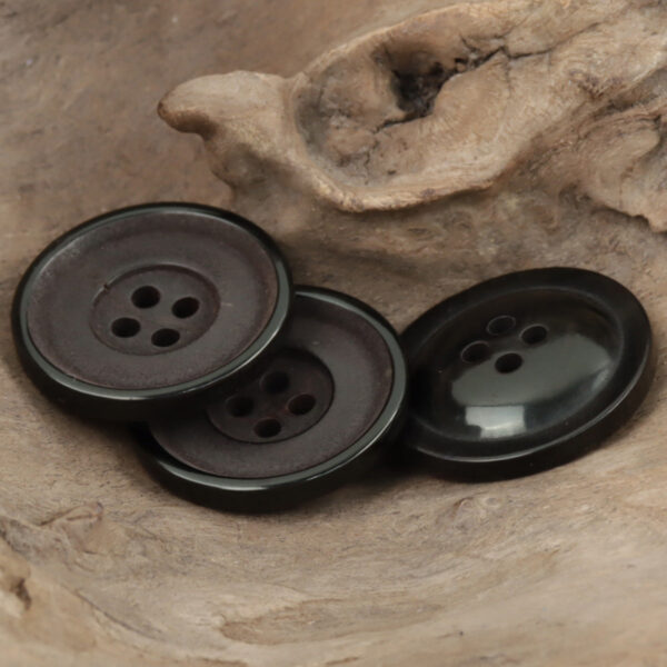 25mm Round Vintage Matte Red Natural Black Horn Buttons 10pcs - Lots of Buttons