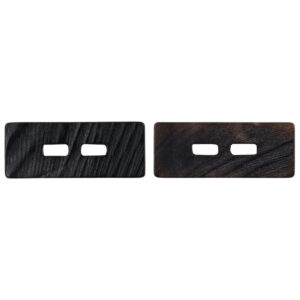 Vintage Rectangular Natural Black Real Horn Two-Hole Toggle Buttons,10PCS 