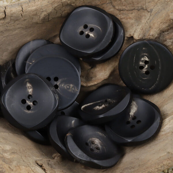 Irregular 30MM Extra Large Natural Black Buffalo Horn Buttons 10pcs - Image 5