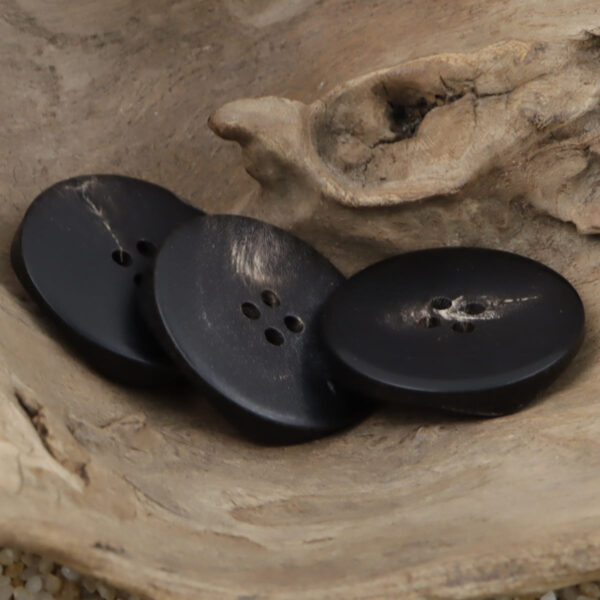 Irregular 30MM Extra Large Natural Black Buffalo Horn Buttons 10pcs - Image 3