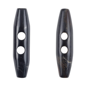 50mm Two-Hole Black and Brown Natural Horn Toggle Buttons 5pcs