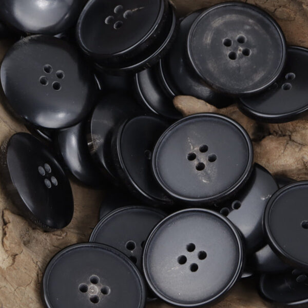 Round 4 Hole Natural Ox Horn Black Coat Buttons 10PCS - Lots of Buttons