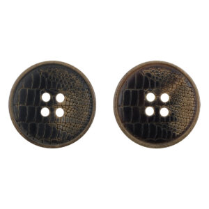 Vintage Burnt Snake Skin Pattern Genuine Horn Buttons 10pcs - Lots of Buttons