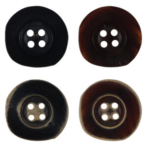 Vintage Irregular Wide-Edged Natural Real Horn Buttons,10PCS 
