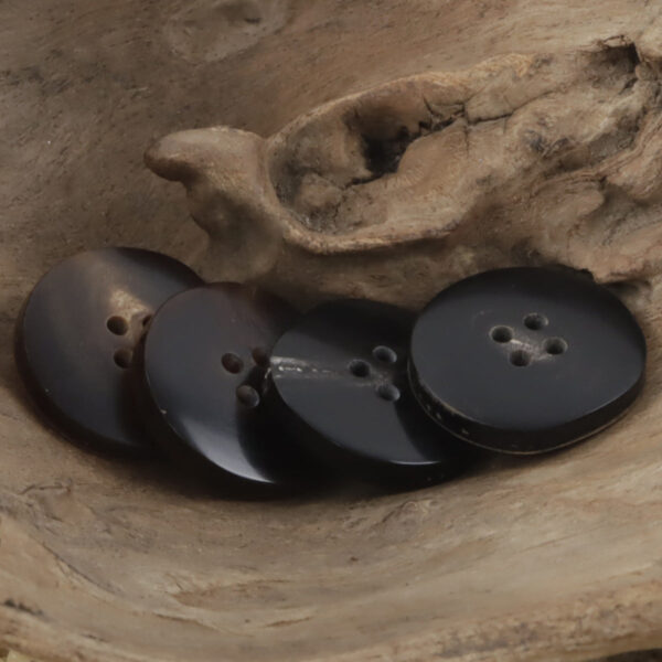 Vintage Irregular Wide-Edged Natural Real Horn Buttons,10PCS