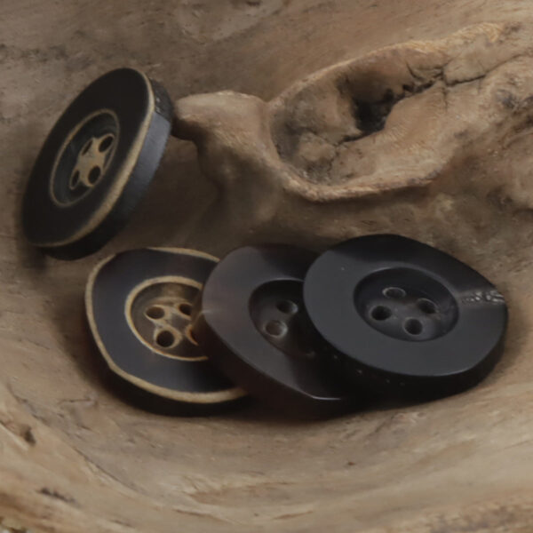 Vintage Irregular Wide-Edged Natural Real Horn Buttons,10PCS