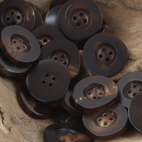 Vintage Irregular Wide-Edged Natural Real Horn Buttons,10PCS