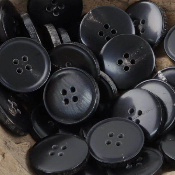 4-Hole Black Brown Natural Horn Buttons for Winter Coats 10pcs - Image 2