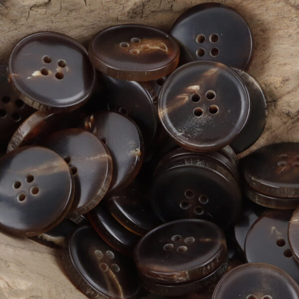 4-Hole Black Brown Natural Horn Buttons for Winter Coats 10pcs - Image 3