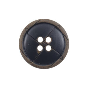 Vintage Laser-Etched Black Genuine Cow Horn Buttons,10pcs 