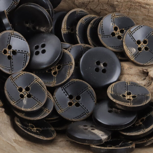 Burnt Natural Horn Buttons for Retro Trendsetters Jackets 10pcs - Image 3
