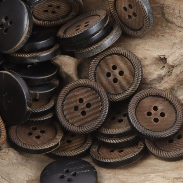 Vintage Burnt Yellow Anchor Horn Buttons for Leather Jackets 10pcs - Image 4