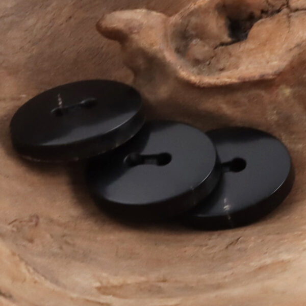 Burned Black Horn Buttons Bevel-Cut Surface Texture,10PCS