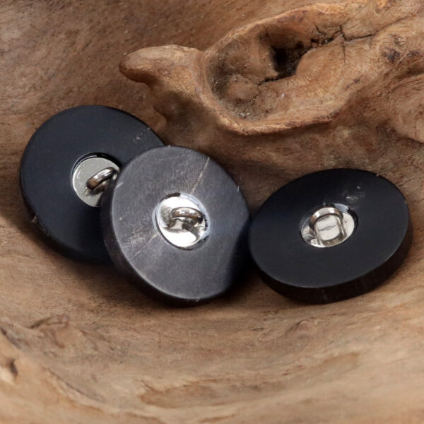 American Retro Twill Natural Real Horn Black Buttons 10pcs - Image 2