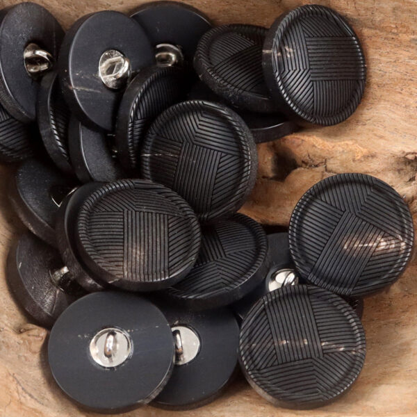 American Retro Twill Natural Real Horn Black Buttons 10pcs - Image 4