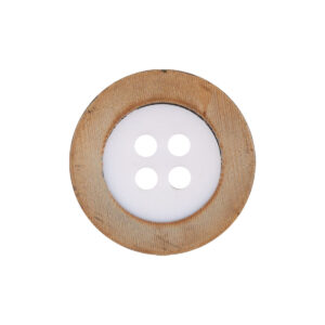 Retro Yellow Flamed Edge Cow Horn Buttons with White Holes,10pcs 