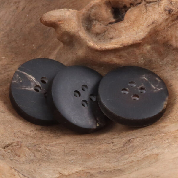 Retro Yellow Flamed Edge Cow Horn Buttons with White Holes,10pcs