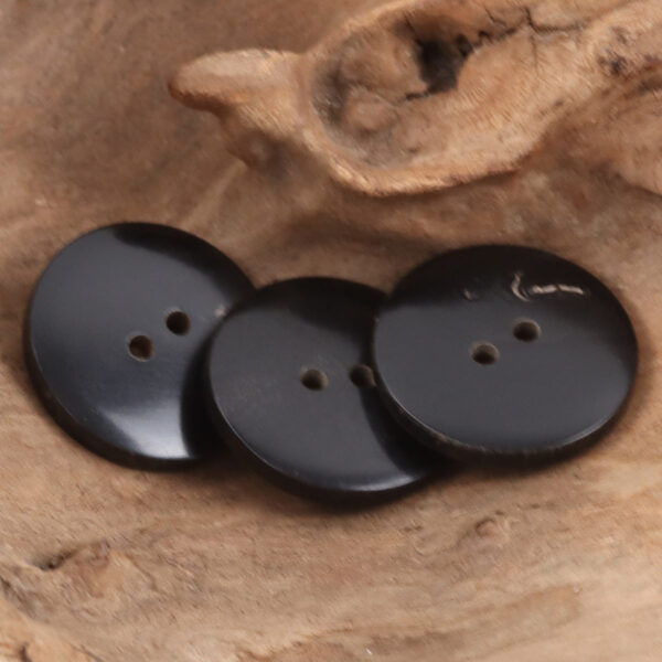 Retro Burnt Yellowish Natural Fish-Eye Horn Buttons 10pcs - Image 3