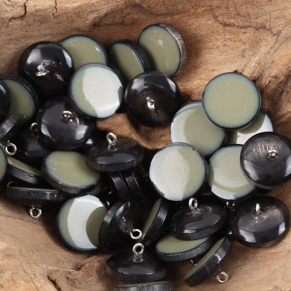 Gray-Green Natural Horn Shank Buttons for Sweaters Jackets - 10pcs - Image 4