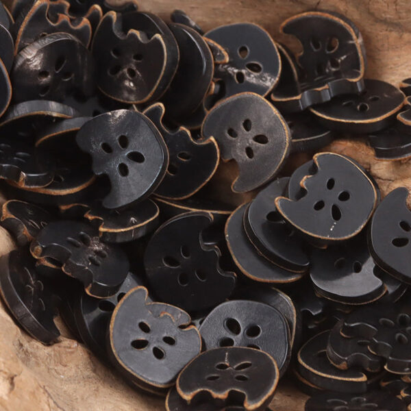 Retro Charm Apple Cow Horn Buttons 4 Hole,10pcs