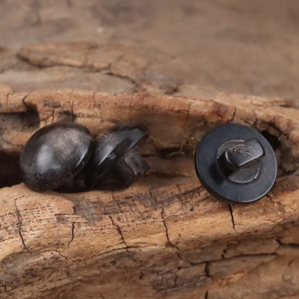 Mushroom-Head Black Horn Buttons for Chinese Qipao and Hanfu,10pcs