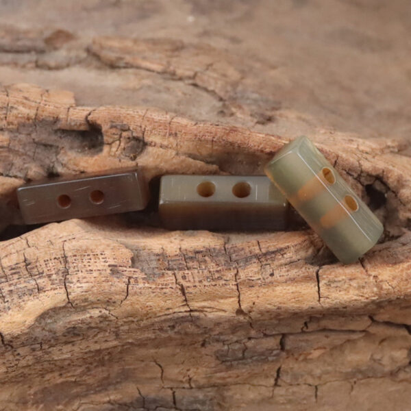 Long Strip Coffee-Colored Natural Horn Toggle Buttons 10pcs - Image 3