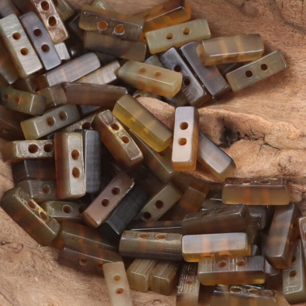 Long Strip Coffee-Colored Natural Horn Toggle Buttons 10pcs - Image 4