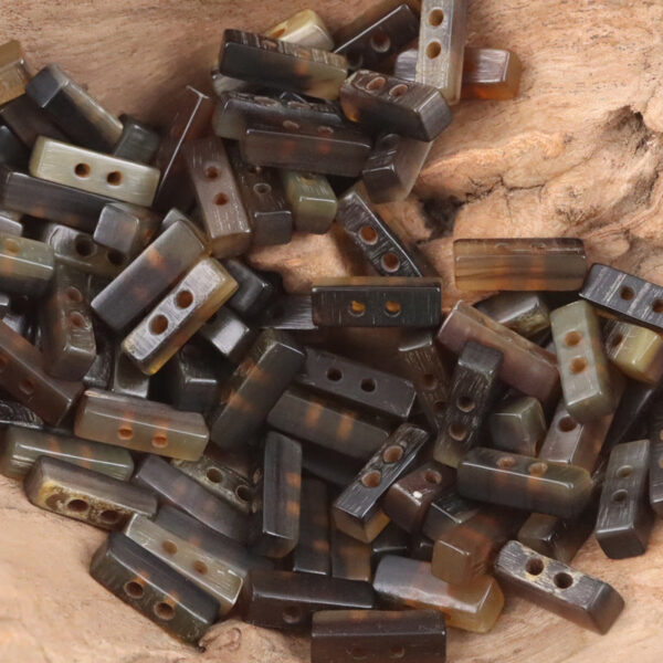 Long Strip Coffee-Colored Natural Horn Toggle Buttons 10pcs - Image 5