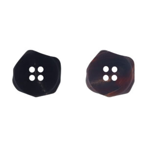 Exotic-Shaped Black Brown Natural Ox Horn Buttons 10PCS 
