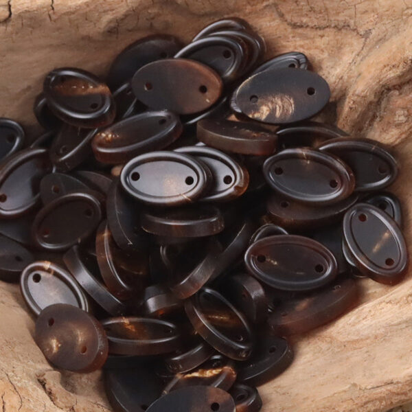 Long Oval Two-Hole Natural Real Ox Horn Buttons for Clothing Labels 10pcs - Image 3