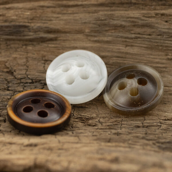 Thin-Edged White Khaki  Dark Brown Resin Buttons for Casual Shirts 90 Pack - Image 3