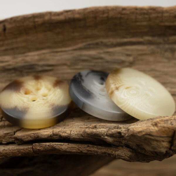 15-25mm Beveled Bowl-Shaped Dark Gray Resin Coat Buttons 30pcs - Image 3