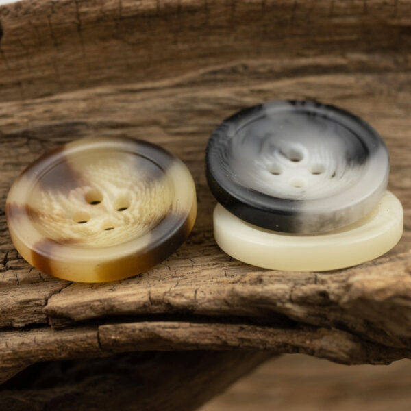 15-25mm Beveled Bowl-Shaped Dark Gray Resin Coat Buttons 30pcs - Image 2