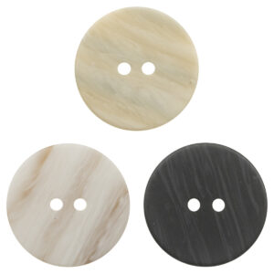 Flat 2 Hole Wood Grain Off-White Resin Buttons for Outerwear - 20pcs